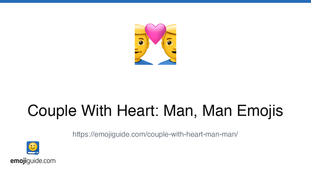 Couple With Heart: Man, Man Emoji 👨‍ ️‍👨 — Meaning, Copy & Paste ...