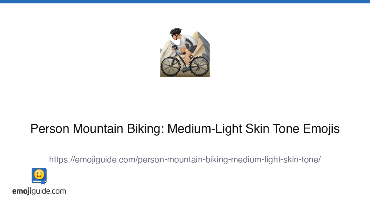 Person Mountain Biking: Medium-Light Skin Tone Emoji ๐ต๐ผ โ Meaning, Copy ...