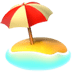 Beach With Umbrella emoji, travel emoji, Apple's version of the Beach With Umbrella emoji