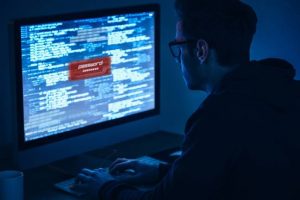 Man looking at computer, Man staring at PC