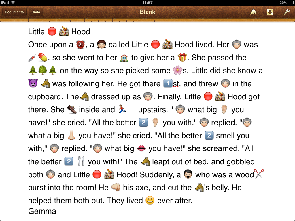 Emojis in stories, emojis featured in stories, emojis in lessons