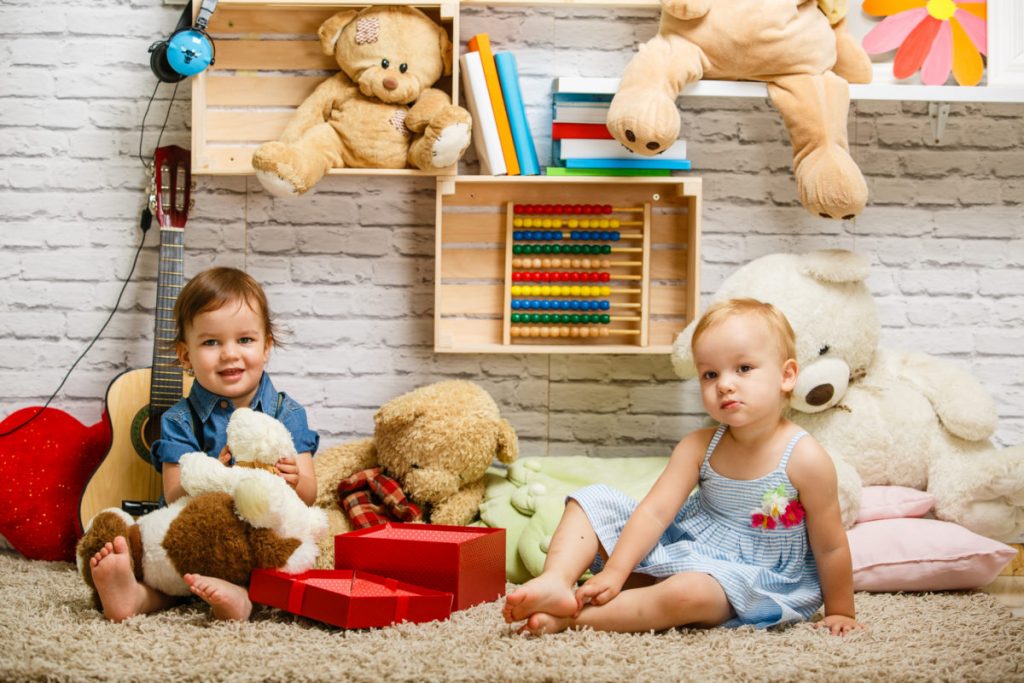 Toddler twins, toddlers playing at home, toddlers at home
