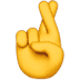 Crossed Fingers emoji, Apple version of the Crossed Fingers emoji, Crossed Fingers symbol