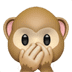 Série d'emoji des Trois Singes sages, Emoji de Singe sans Mal, version Apple de l'emoji de Singe sans mal