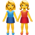 Women Holding Hands emoji, Apple version of the Women Holding Hands emoji