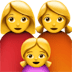 Family : Woman, Woman, Girl Emoji, Apple version of the Family : Woman, Woman, Girl Emoji