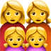 Family : Woman, Woman, Girl, Girl Emoji, Apple version of the Family : Woman, Woman, Girl, Girl Emoji