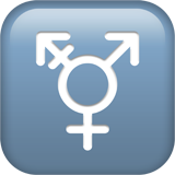 Transgender symbol, Transgender emoji, Apple version of the Transgender emoji, Rainbow Flag emoji