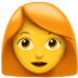 Woman : Red Hair emoji, Apple version of the Woman : Red Hair emoji