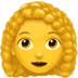 Woman : Curly Hair emoji, Apple version of the Woman : Curly Hair emoji