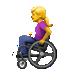 Woman In Manual Wheelchair emoji, Apple version of the Woman In Manual Wheelchair emoji