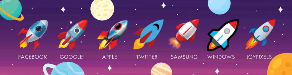 rocket emoji on different platforms