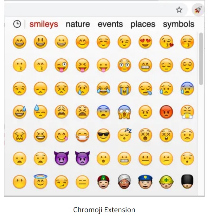 Smileys from Chromoji-Emoji for Google Chrome extension 