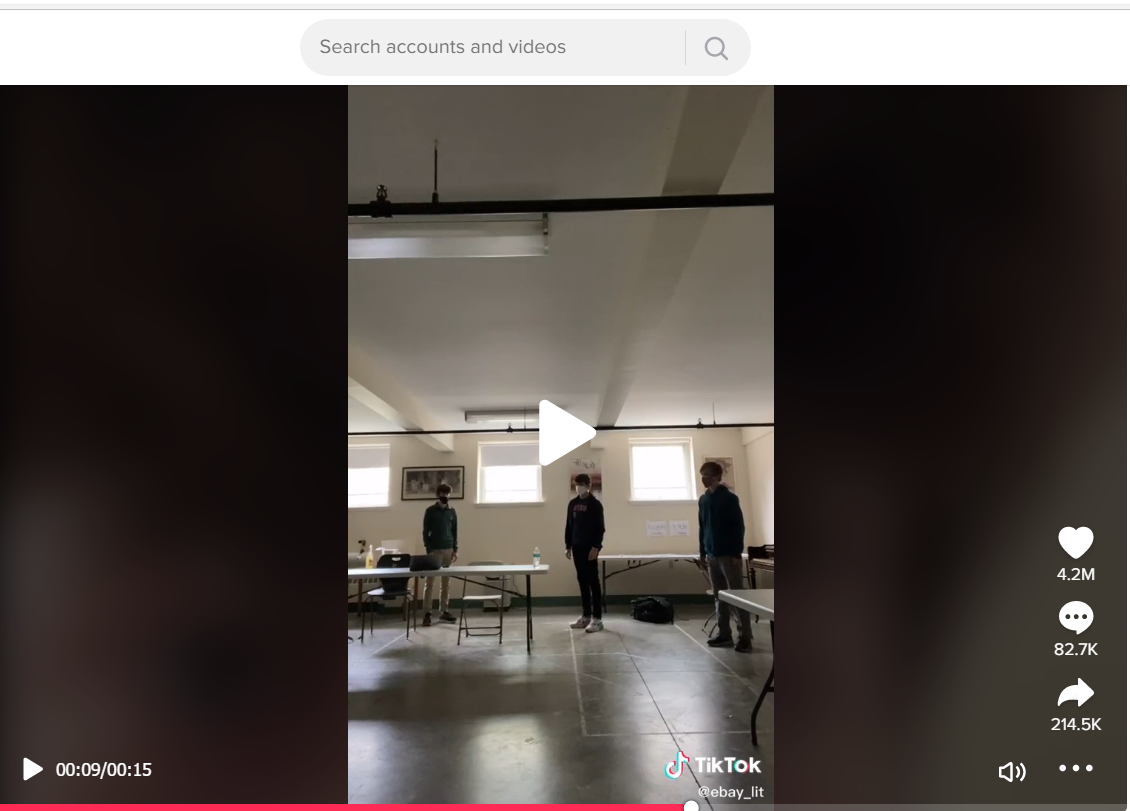 Screenshot of TikToker Ebaylit's Sheesh video, Sheesh TikTok video