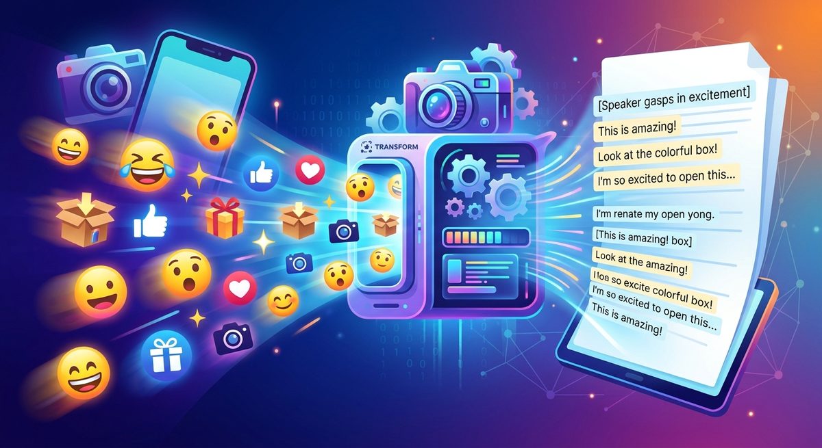 Come Trasformare Video di Reazione e Unboxing con Emoji in Testo Leggibile