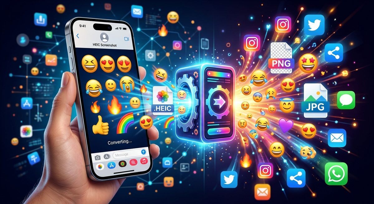 Cómo convertir capturas de pantalla de emojis de iPhone de HEIC a un formato compatible