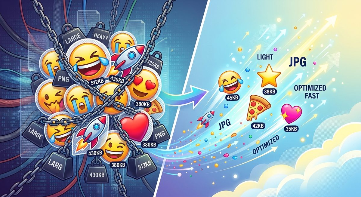 Converter Gráficos de Emoji em PNG para JPG Quando o Tamanho Realmente Importa