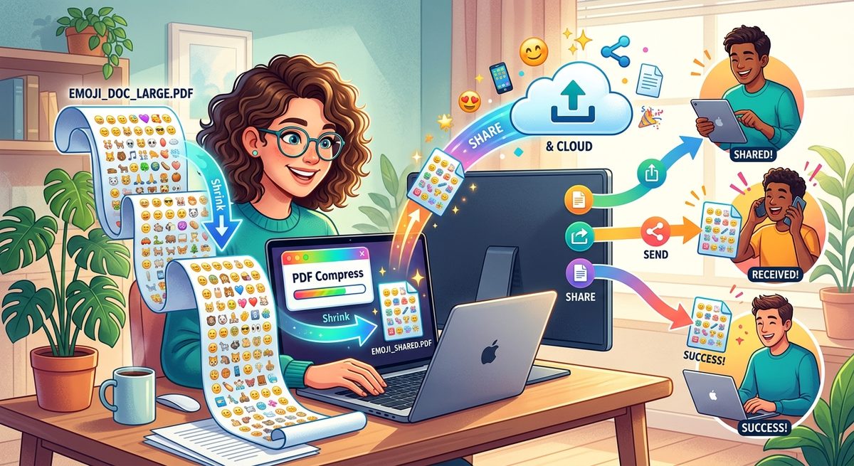 أفضل طريقة لضغط ومشاركة مستندات PDF ذات طابع الرموز التعبيرية