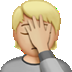 Persona Che Fa Un Facepalm Tonalità Pelle Medio-Chiara