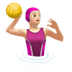 Tono De Piel Claro Mujer Jugando Al Waterpolo