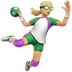 🤾🏼♀️ Femme à la peau lègerement claire jouant au handball Emoji sur la plateforme Apple 🤾🏼♀️ Femme à la peau lègerement claire jouant au handball Emoji sur la plateforme Apple
