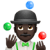 🤹🏿♂️ Mann mit dunklem Hautton jongliert Emoji auf Apple-Plattform 🤹🏿♂️ Mann mit dunklem Hautton jongliert Emoji auf Apple-Plattform
