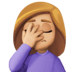 🤦🏼♀️ Donna Che Fa Un Facepalm Tonalità Pelle Medio-Chiara Emoji sulla Piattaforma Facebook 🤦🏼♀️ Donna Che Fa Un Facepalm Tonalità Pelle Medio-Chiara Emoji sulla Piattaforma Facebook