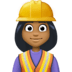 👷🏾♀️ 中深肤色女建筑工人 表情符号 👷🏾♀️ 中深肤色女建筑工人 表情符号