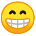 😁 Сияющее лицо с улыбающимися глазами 😁 Сияющее лицо с улыбающимися глазами Emoji