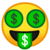 🤑 Cara del dinero en la boca Emoji | 🏆 Emojiguide