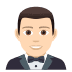 🤵🏻 Mann im Smoking mit hellem Hautton Emoji auf der JoyPixels-Plattform 🤵🏻 Mann im Smoking mit hellem Hautton Emoji auf der JoyPixels-Plattform