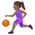 ⛹🏾♀️ Mulher de Tom de Pele Meio Escura Quicando Bola Emoji na Plataforma JoyPixels ⛹🏾♀️ Mulher de Tom de Pele Meio Escura Quicando Bola Emoji na Plataforma JoyPixels
