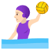 🤽🏻♀️ Frau mit hellem Hautton beim Wasserball Emoji auf der JoyPixels-Plattform 🤽🏻♀️ Frau mit hellem Hautton beim Wasserball Emoji auf der JoyPixels-Plattform