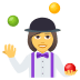 🤹♀️ Mulher Fazendo Malabarismo com Bolas 🤹♀️ Mulher Fazendo Malabarismo com Bolas Emoji