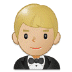 🤵🏼 رجل بلون بشرة فاتحة-متوسطة يرتدي بدلة 🤵🏼 رجل بلون بشرة فاتحة-متوسطة يرتدي بدلة Emoji