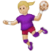 🤾🏼♀️ Femme à la peau lègerement claire jouant au handball Emoji sur la plateforme Samsung 🤾🏼♀️ Femme à la peau lègerement claire jouant au handball Emoji sur la plateforme Samsung