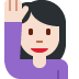 🙋🏻♀️ Женщина с очень светлой кожей подняла руку Эмодзи на платформе Twitter 🙋🏻♀️ Женщина с очень светлой кожей подняла руку Эмодзи на платформе Twitter