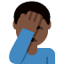 🤦🏿♂️  رجل بلون بشرة داكنة يضع كفه على وجهه الإيموجي على منصة تويتر 🤦🏿♂️  رجل بلون بشرة داكنة يضع كفه على وجهه الإيموجي على منصة تويتر