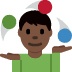🤹🏿♂️ Mann mit dunklem Hautton jongliert Emoji auf Twitter-Plattform 🤹🏿♂️ Mann mit dunklem Hautton jongliert Emoji auf Twitter-Plattform